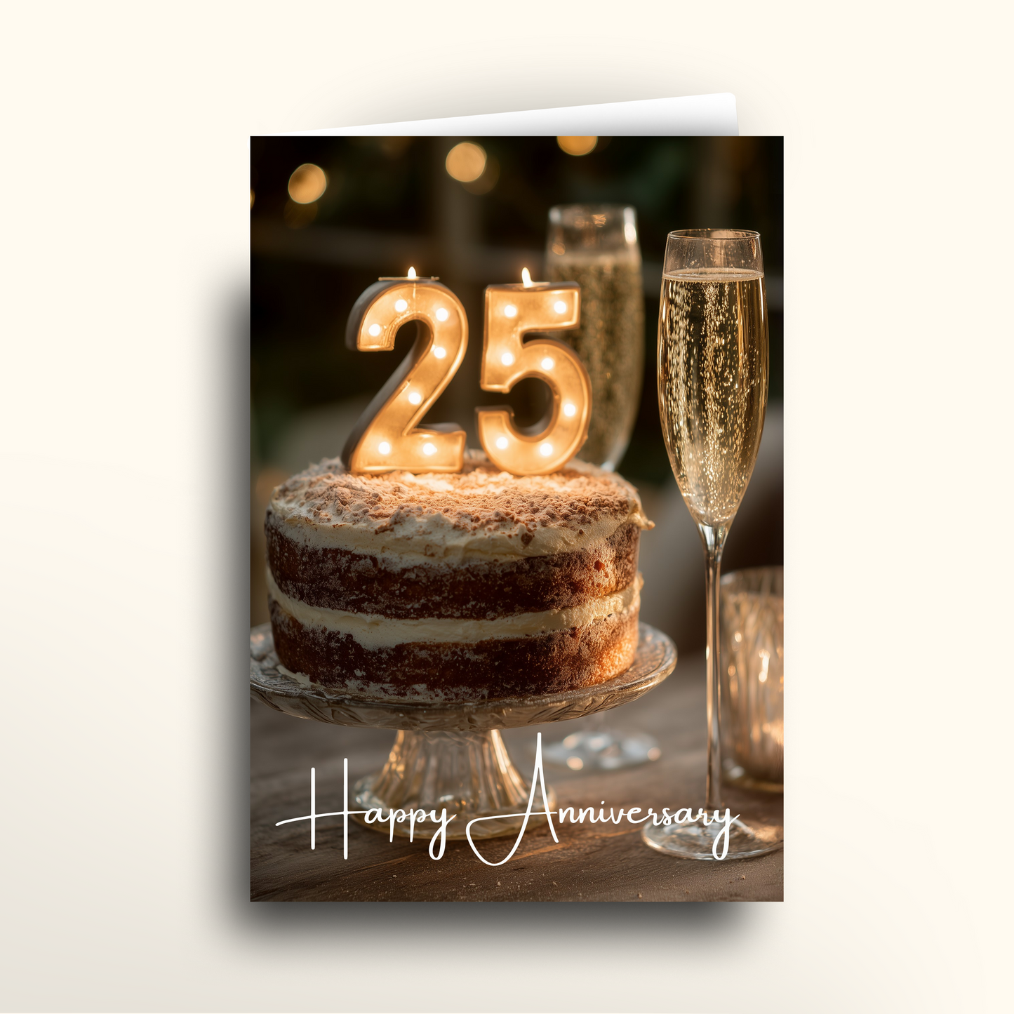 25th Champagne Cake - Card