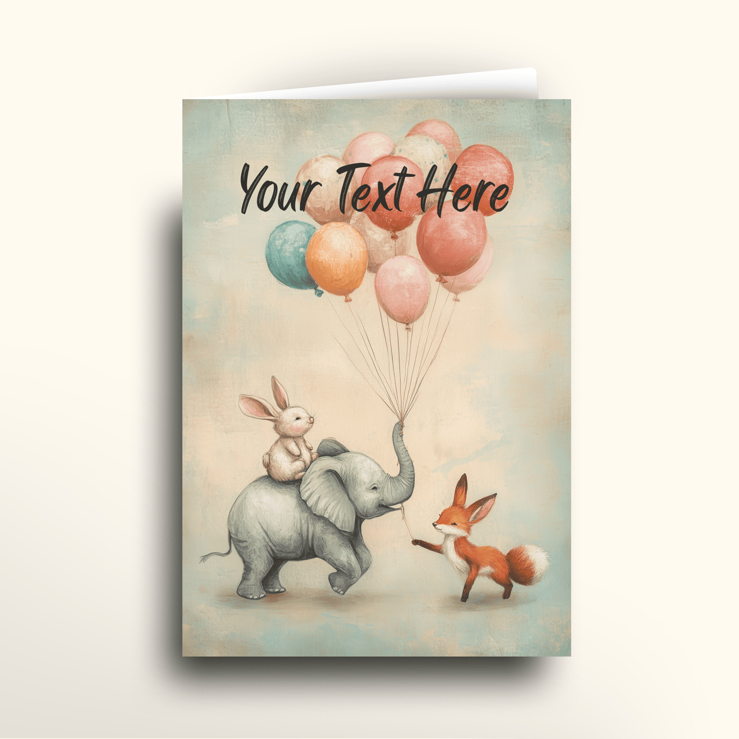 Animal Balloon Party - Card