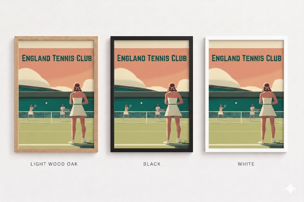 England Tennis Club — Vintage Art Deco Tennis Poster