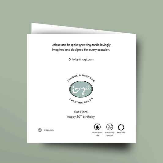 Greeting card with 'imagii' branding on a light green background