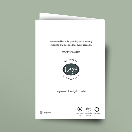 Greeting card with 'imagii' branding on a light green background