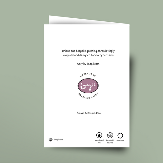 Greeting card with 'imagii' branding on a light green background