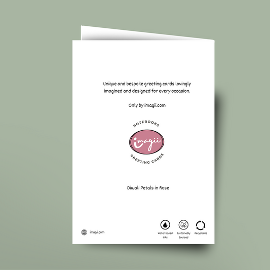 Greeting card with 'imagii' branding on a light green background