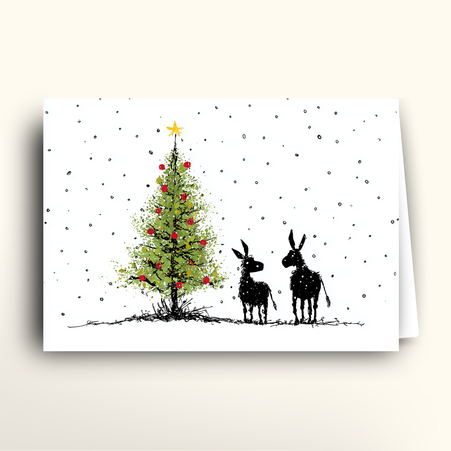 Donkey Christmas Friends - Card