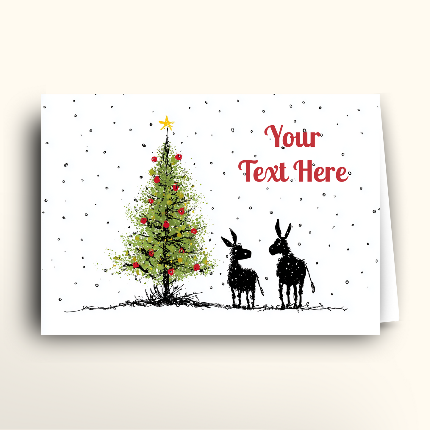 Donkey Christmas Friends - Card
