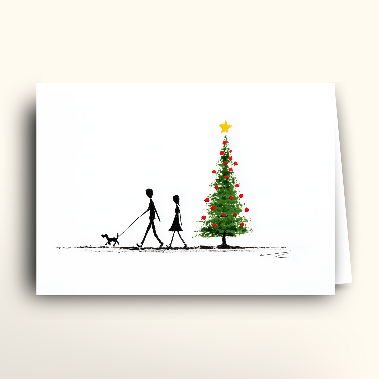Festive Dog Walk - Card