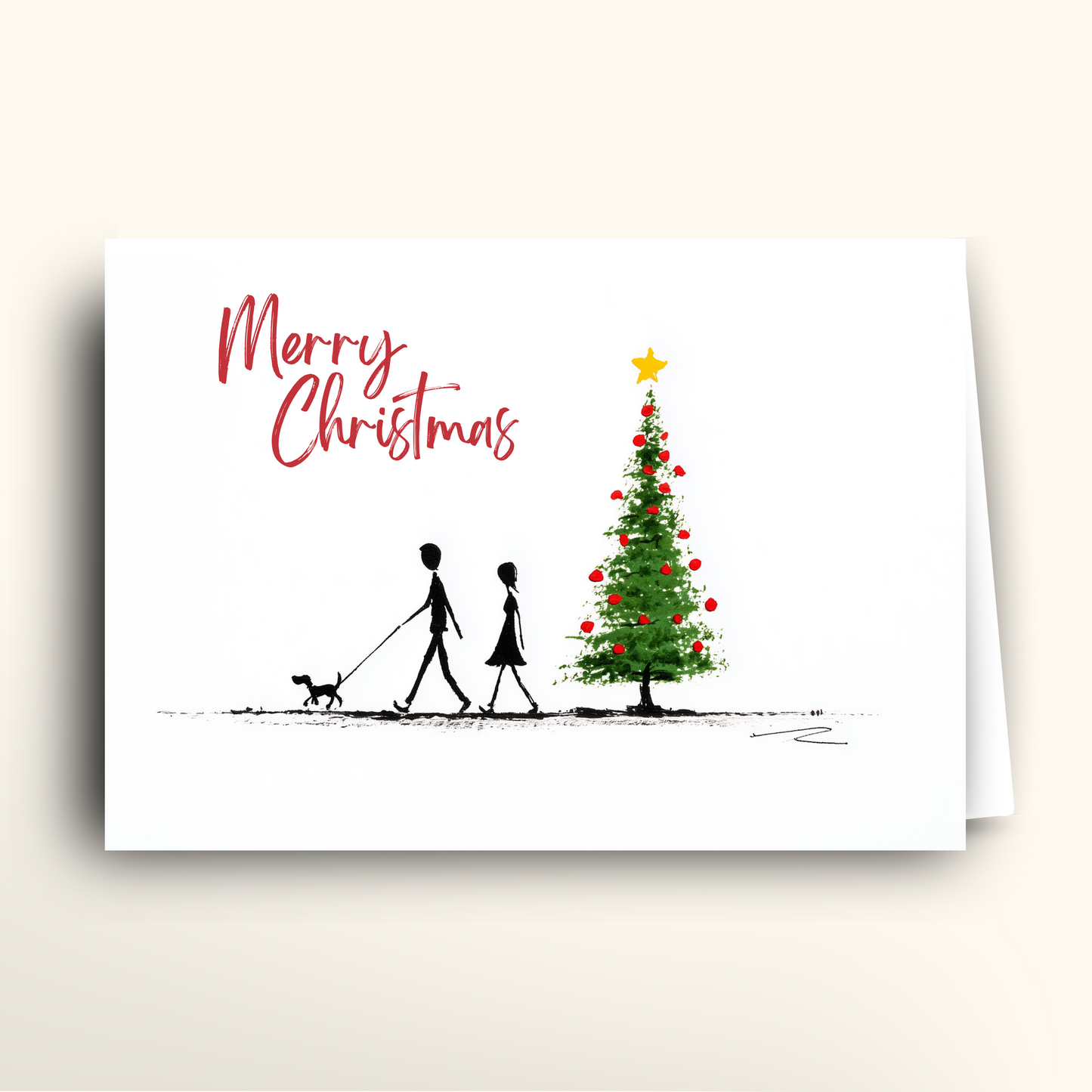 Festive Dog Walk - Card