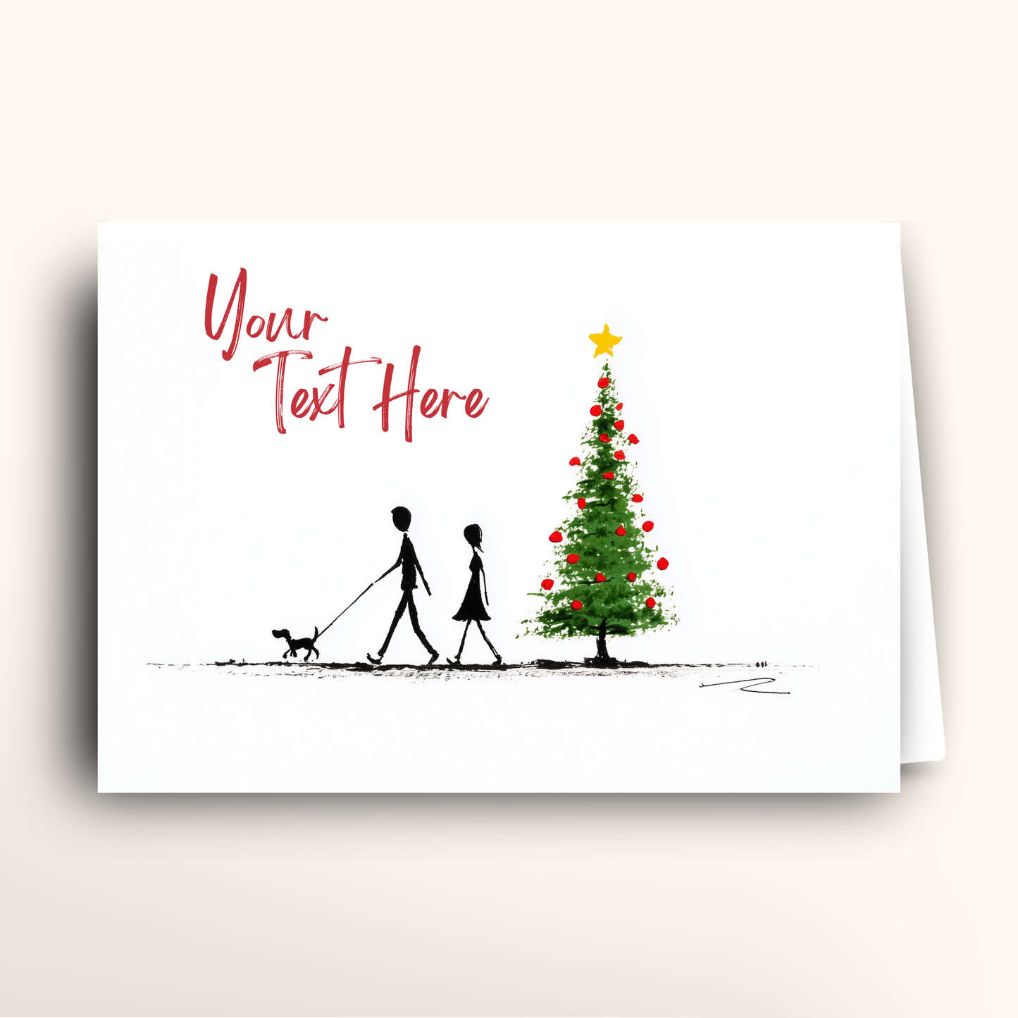 Festive Dog Walk - Card
