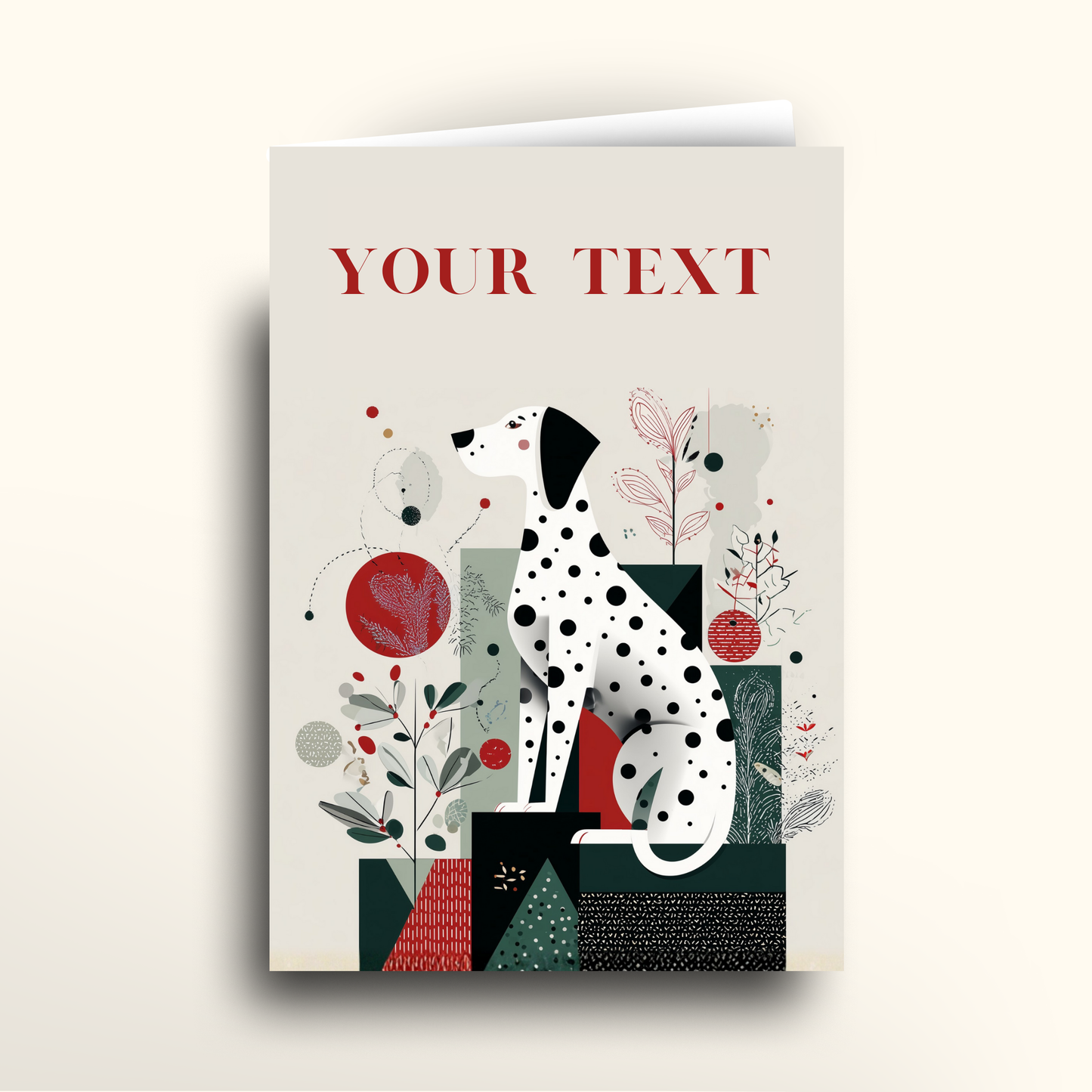 Festive Dalmatian - Card