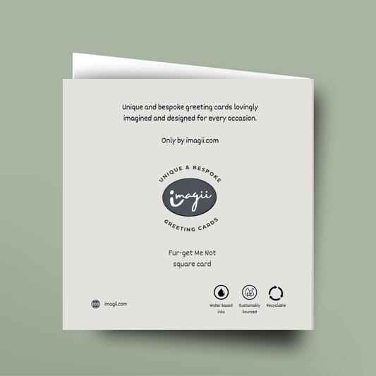 Greeting card with 'imagii' branding on a light green background