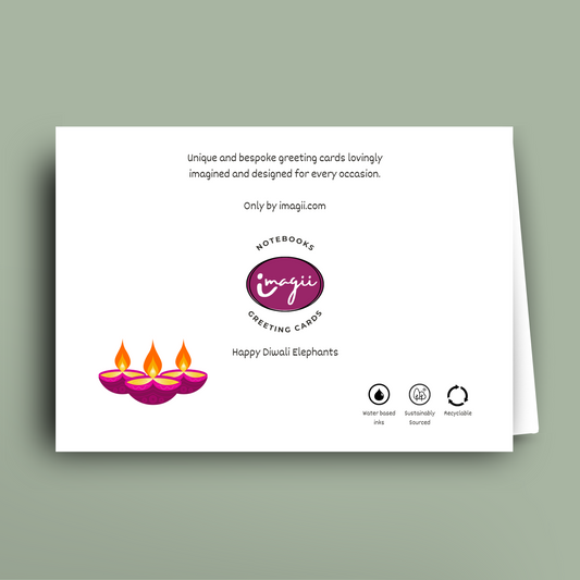 Happy Diwali Elephants - Card
