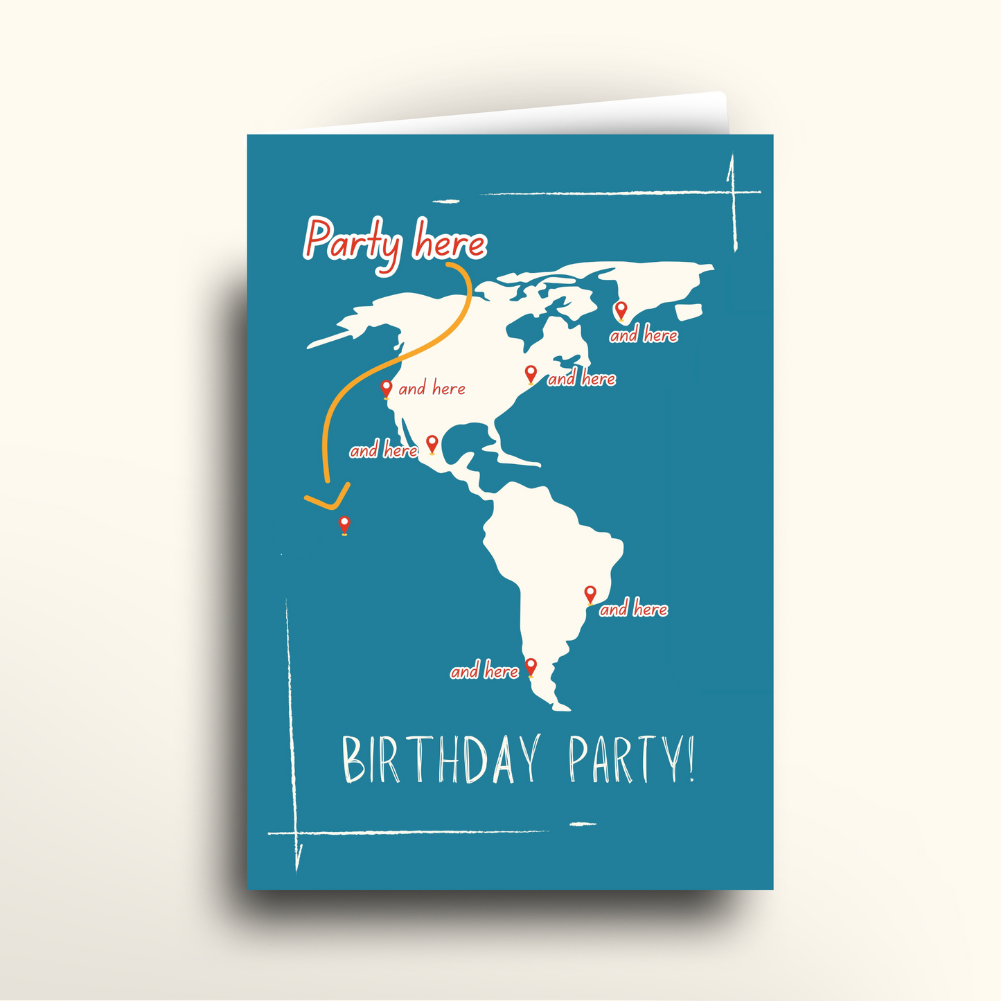 I'm Here Happy Travels America's & Greenland - Card