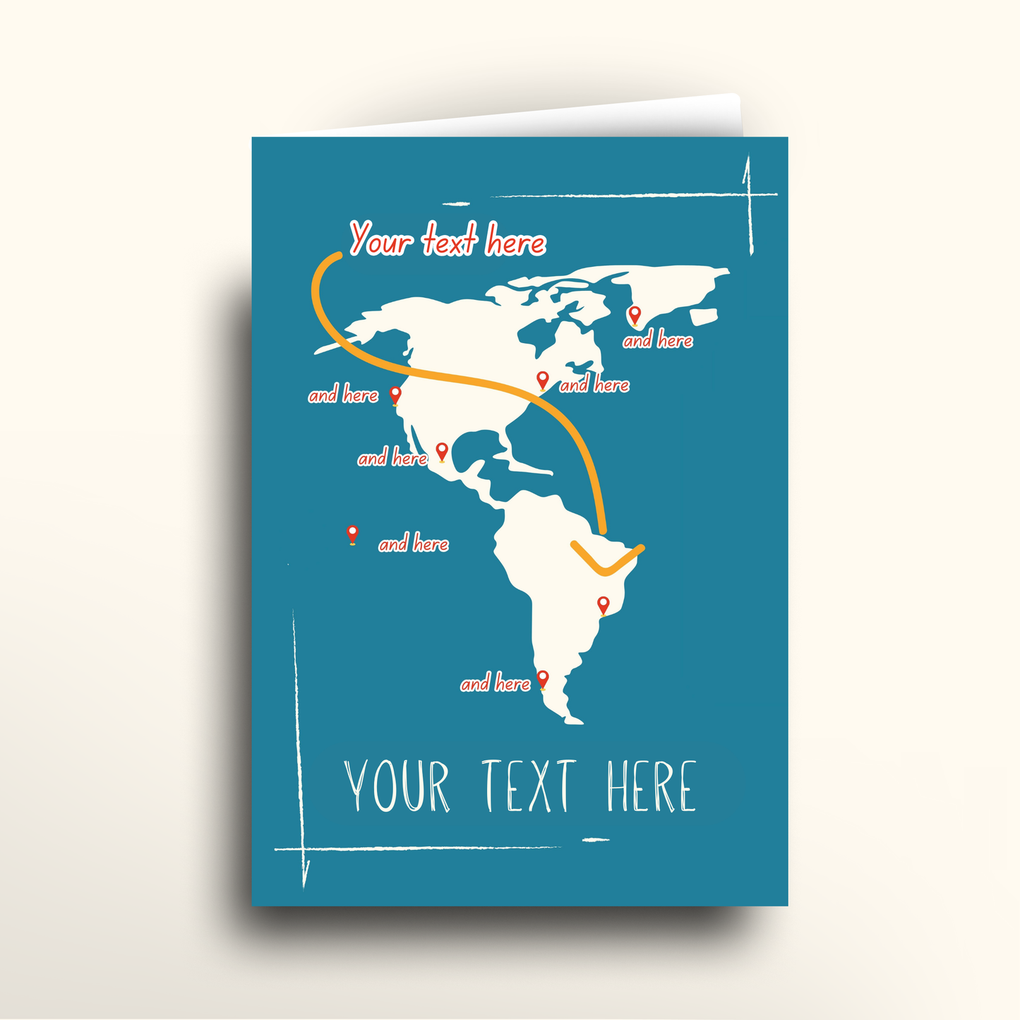 I'm Here Happy Travels America's & Greenland - Card