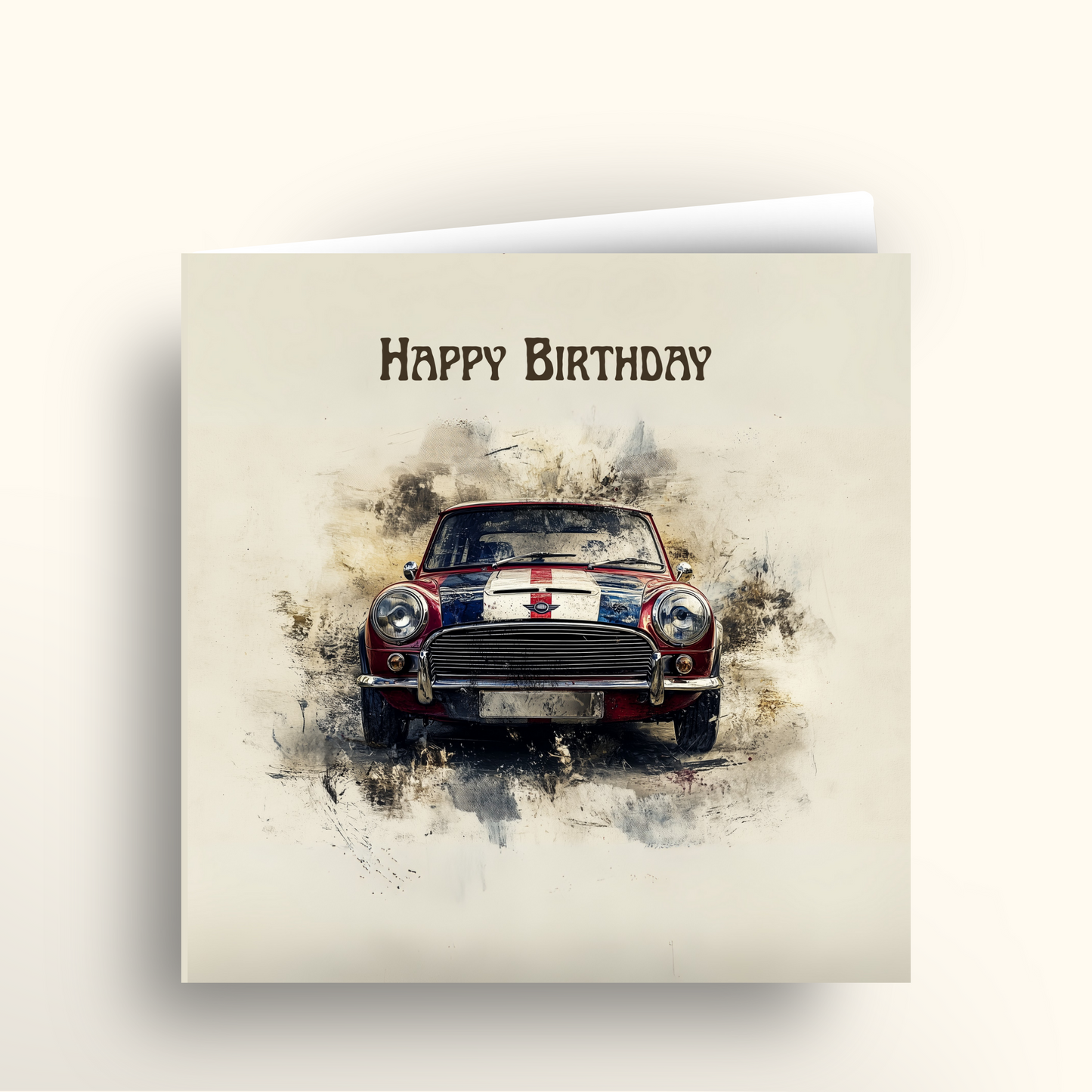 Mini Racing Face - Square Card