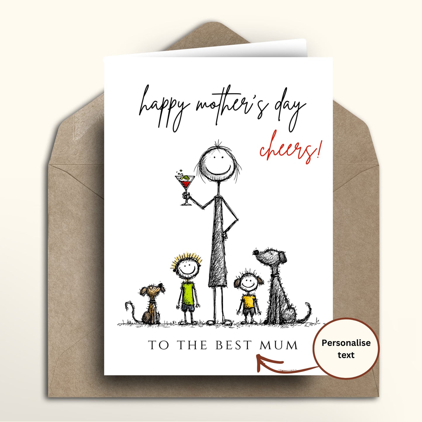 Mum's Cocktail Day Mother's Day Card