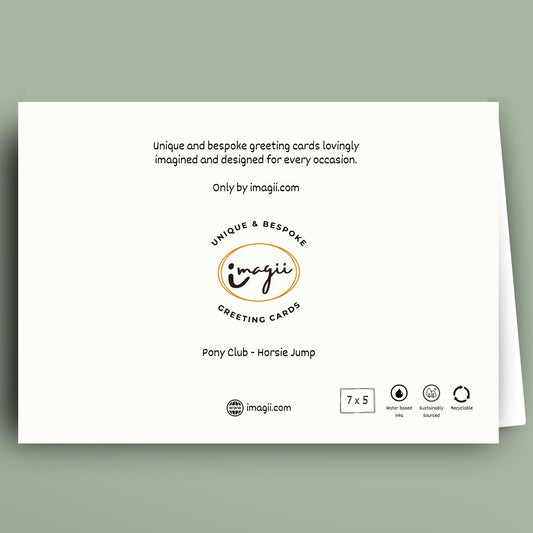 Greeting card with 'imagii' branding on a light green background