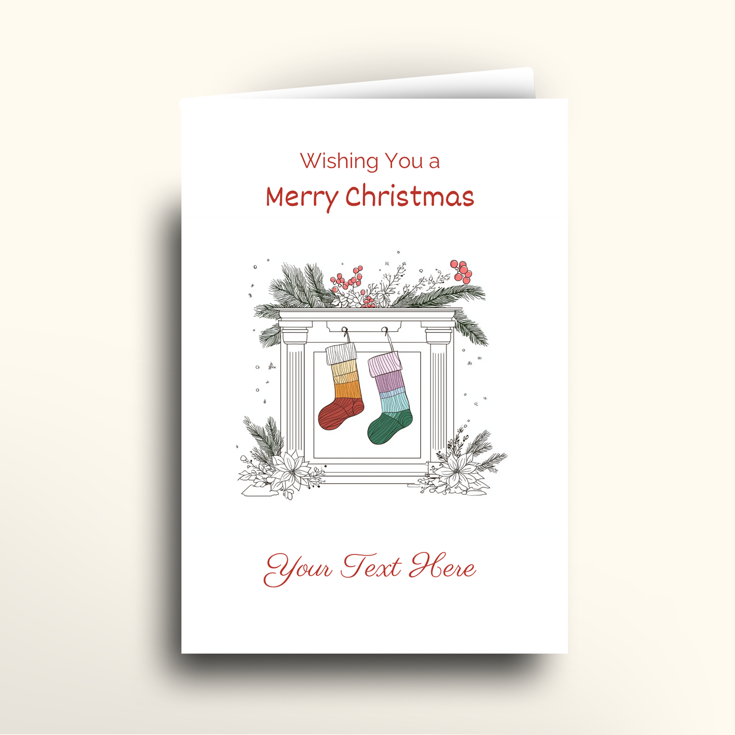 Rainbow Stockings - Card