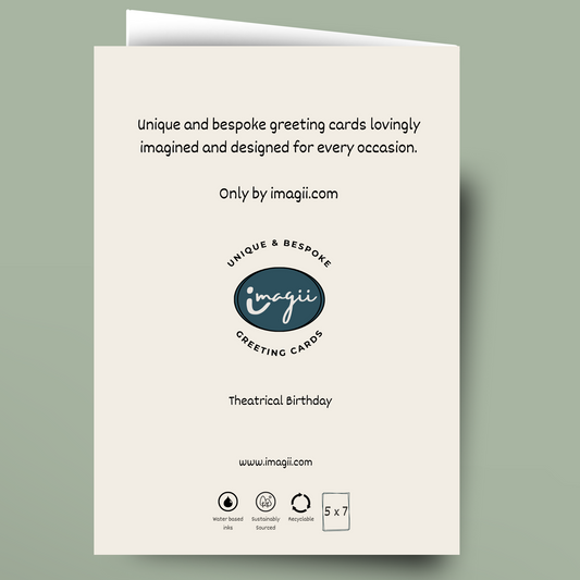 Greeting card with 'imagii' branding on a light green background