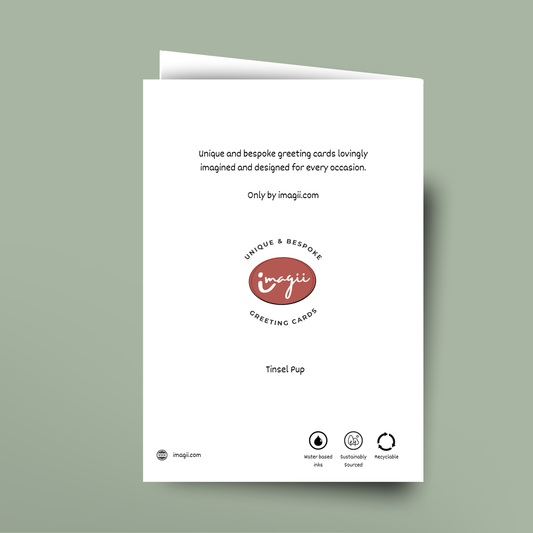 Greeting card with imagii logo and text on a light green background