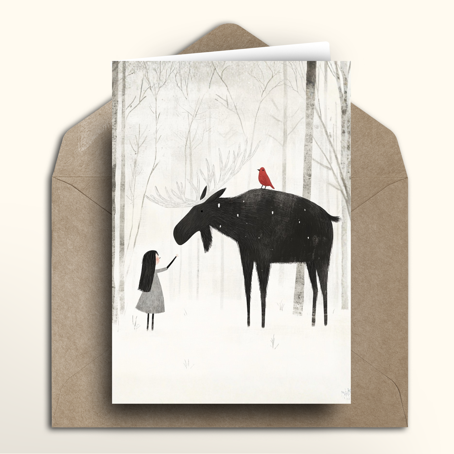 White Winter Friends - Card