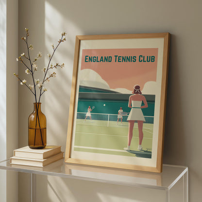 England Tennis Club — Vintage Art Deco Tennis Poster