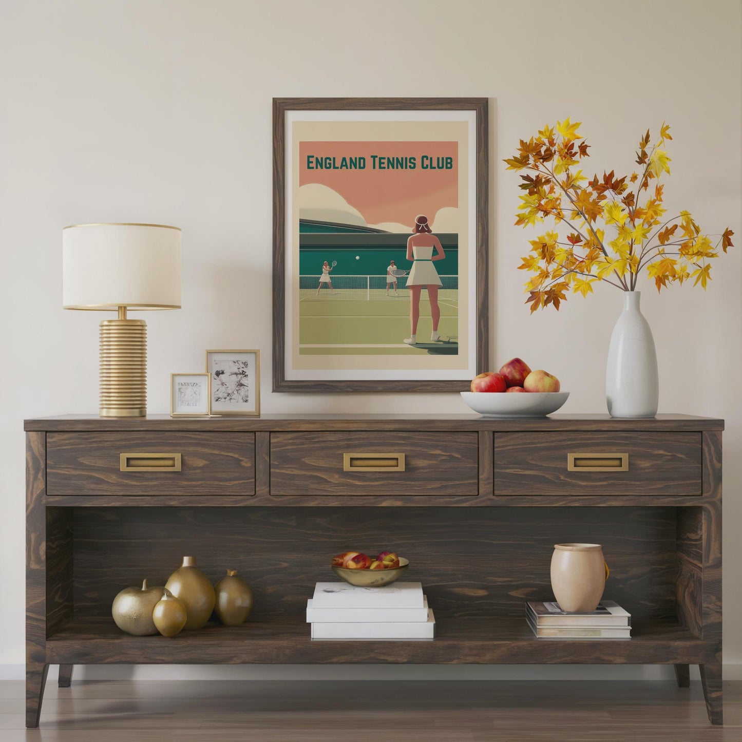 England Tennis Club — Vintage Art Deco Tennis Poster