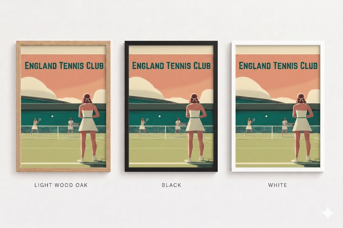England Tennis Club — Vintage Art Deco Tennis Poster