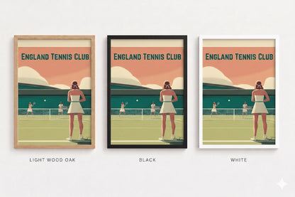 England Tennis Club — Vintage Art Deco Tennis Poster