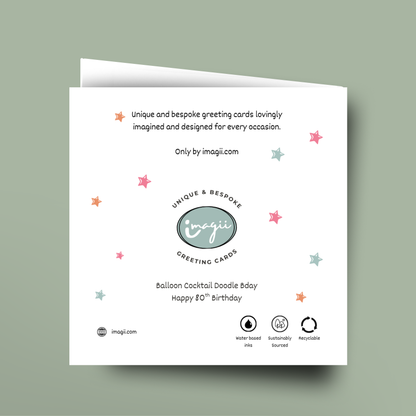 Greeting card with 'imagii' branding on a light green background