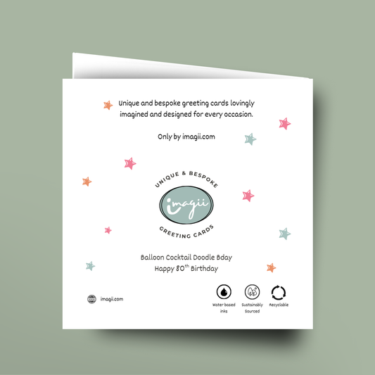 Greeting card with 'imagii' branding on a light green background