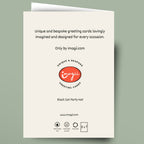 Greeting card with 'imagii' branding on a light green background