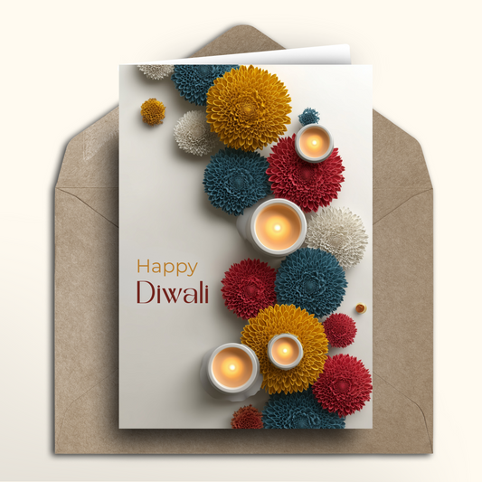 Diwali Marigold Candles - Card
