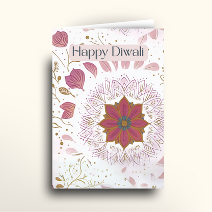 Diwali Petals in Pink - Card