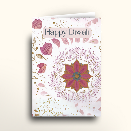 Diwali Petals in Pink - Card