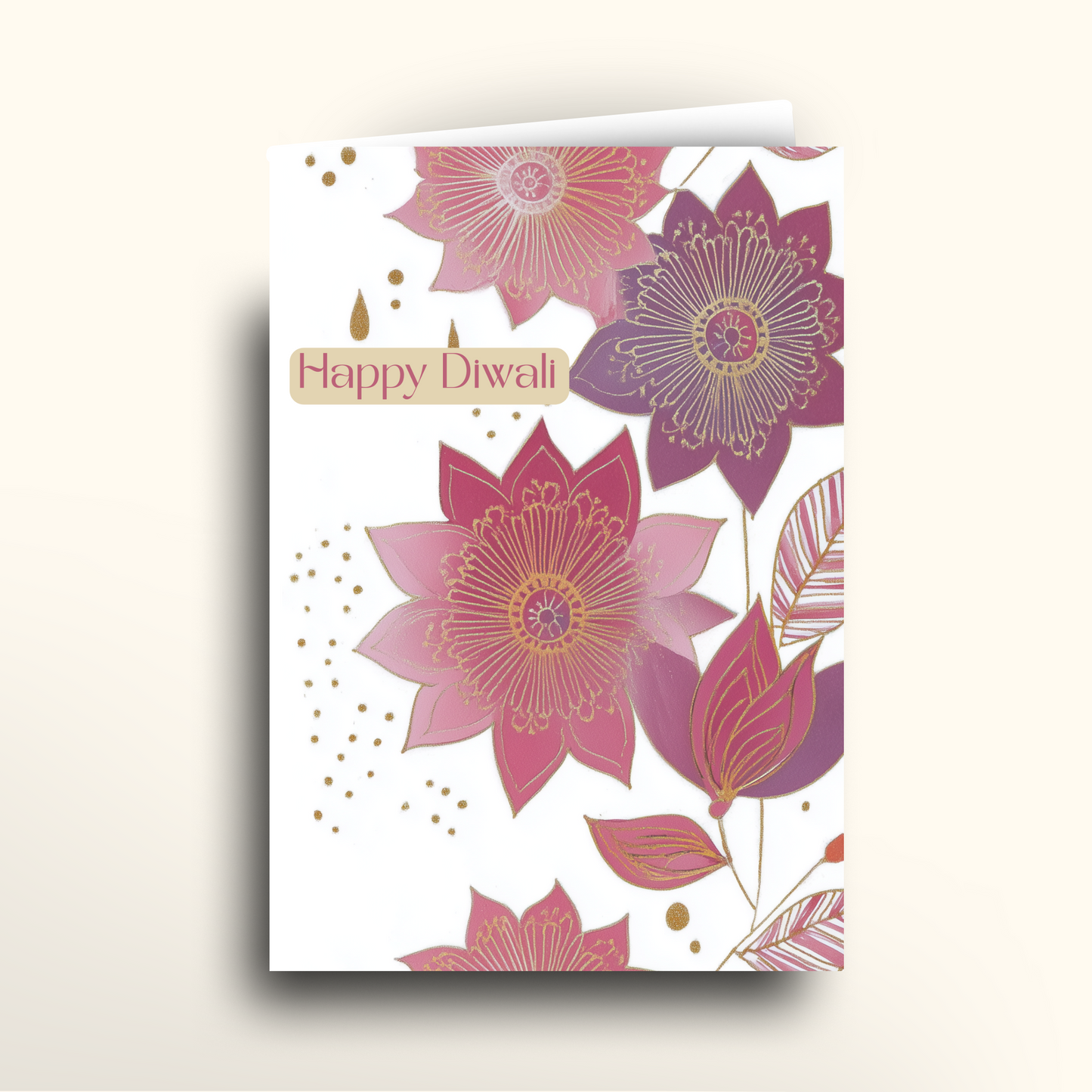 Diwali Petals in Rose - Card