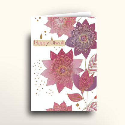 Diwali Petals in Rose - Card