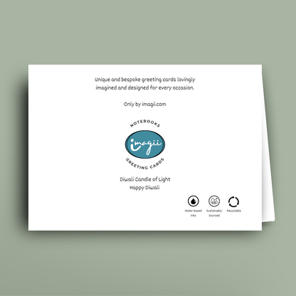Greeting card with 'imagii' branding on a light green background