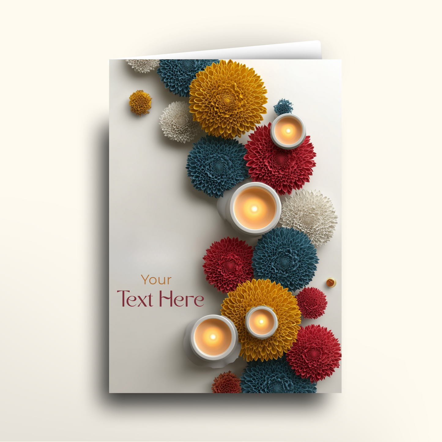 Diwali Marigold Candles - Card