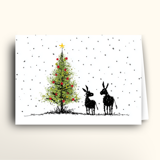 Donkey Christmas Friends - Card