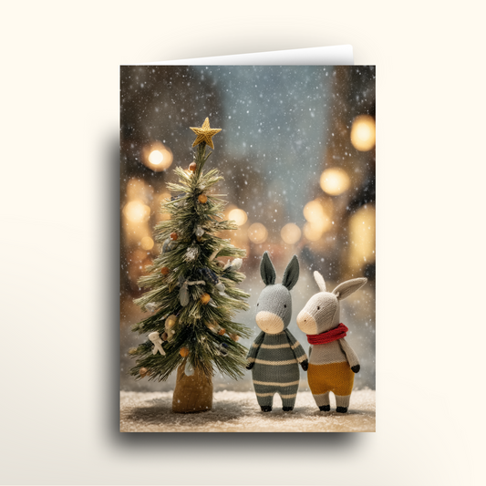 Donkey Xmas Tree Friends - Card