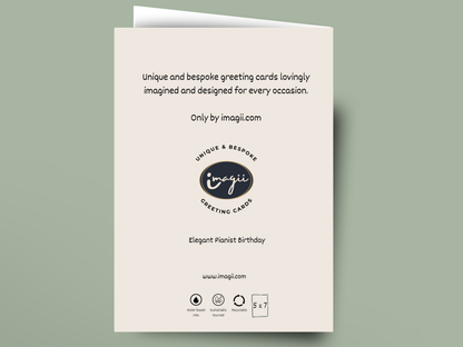 Greeting card with 'imagii' branding and text on a light green background