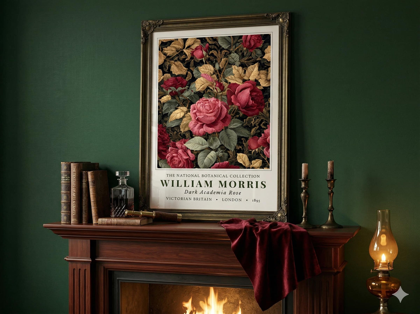 William Morris Exhibition - Dark Academia Rose