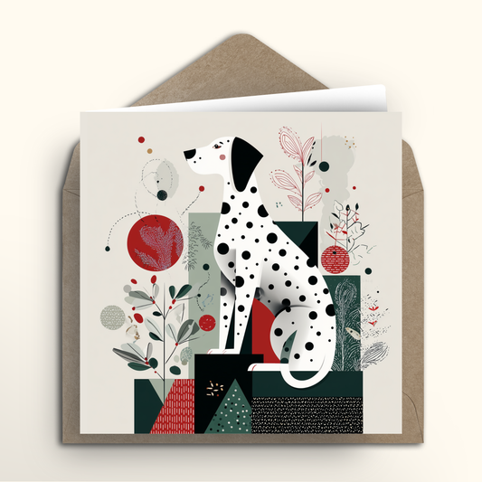 Festive Dalmatian - Square Card