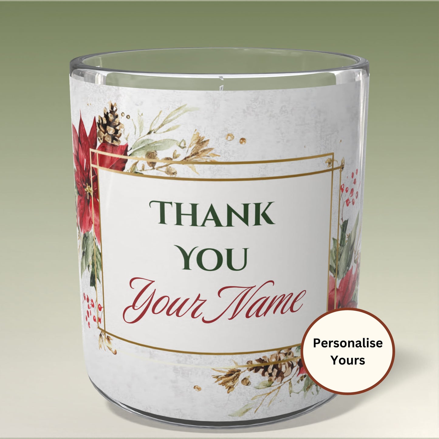 Festive Floral Thanks soy candle