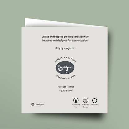 Greeting card with 'imagii' branding on a light green background