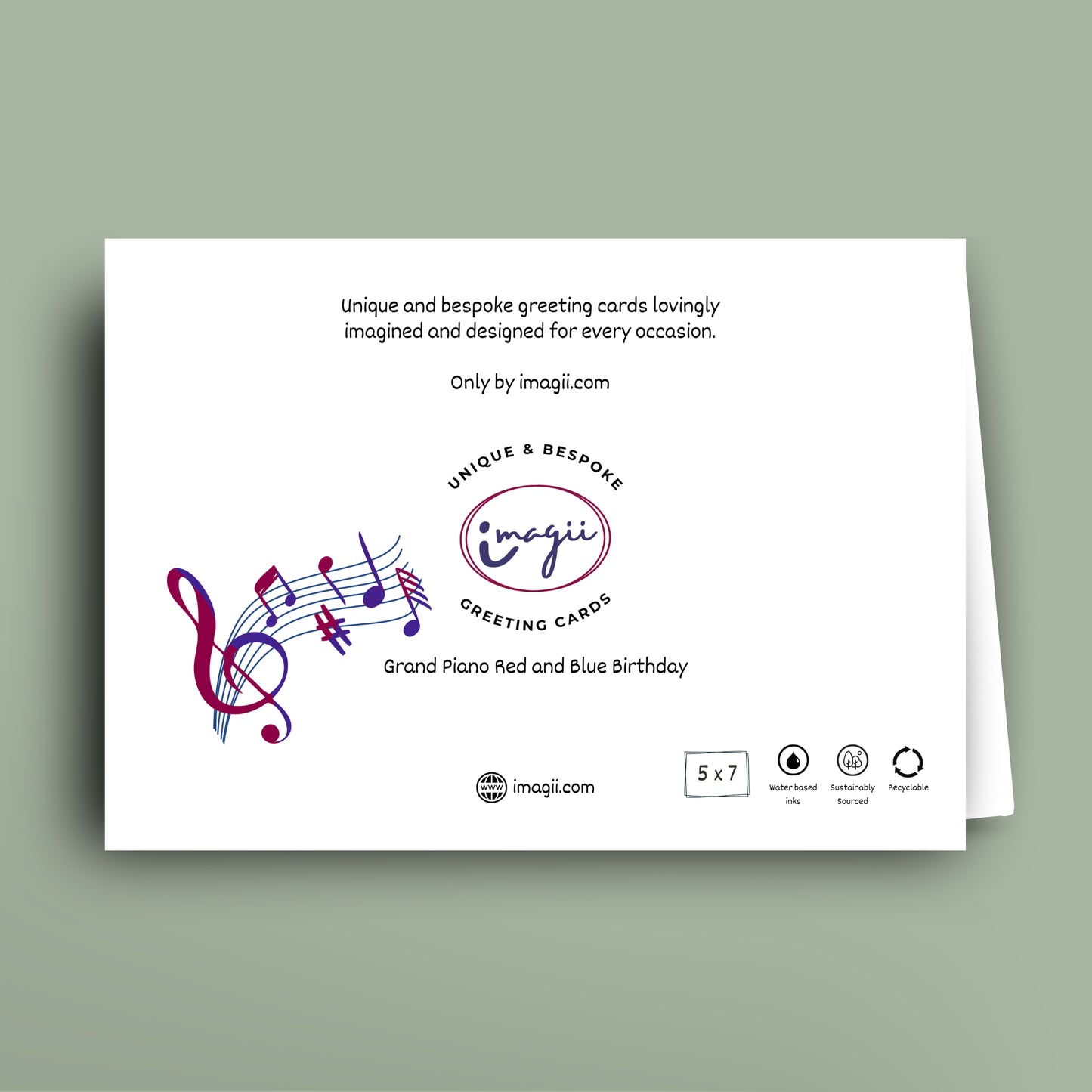 Grand Piano Red and Blue Birthday