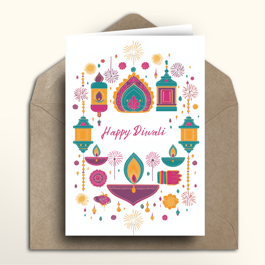 Happy Diwali Fireworks - Card