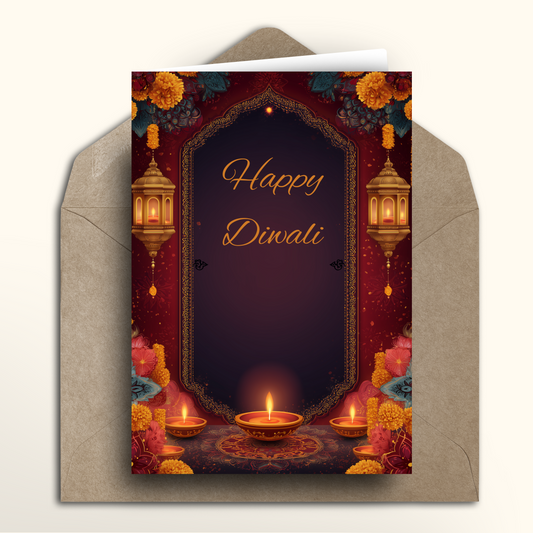 Happy Diwali Lanterns - Card