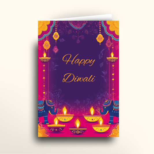 Happy Diwali in Purple - Card