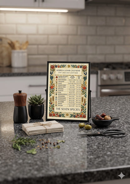 Hebrew Lunar Calendar 5787 — Jewish Holidays Print